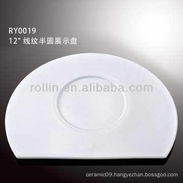 healthy special durable white porcelain show plate